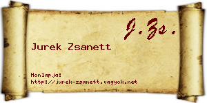 Jurek Zsanett névjegykártya